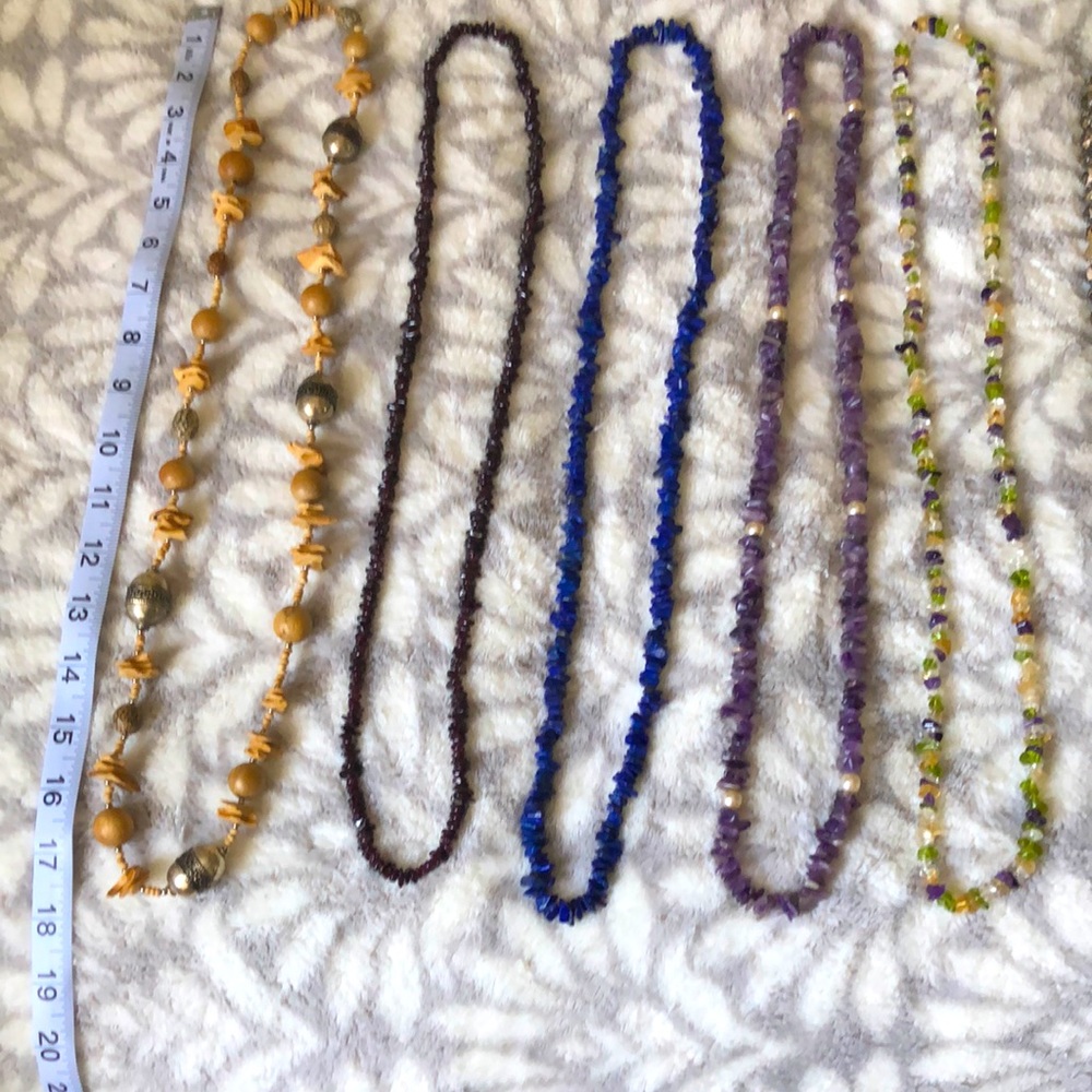 Assorted necklaces all natural materials